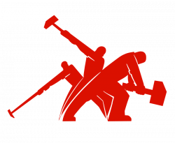 Clipart - Worker fight unite (simplified)