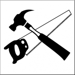 Clip Art: Tools: Hammer and Saw B&W I abcteach.com | abcteach
