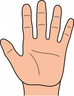 Clipart - Hand Open Heavy Outline
