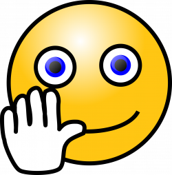 Clipart - Emoticons: Hand waving face