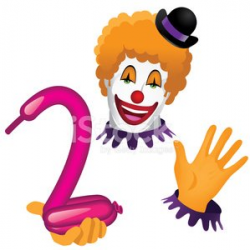 Clown Face and Hands With Balloon Animal premium clipart ...