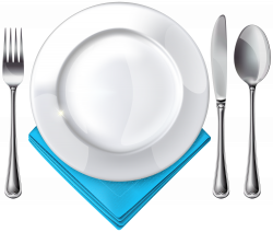 Plate Spoon Knife Fork and Blue Napkin PNG Clipart - Best WEB Clipart