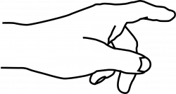 Finger clipart hand outline - Pencil and in color finger clipart ...