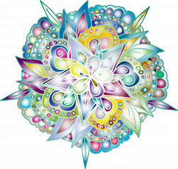 Clipart - Hand Drawn Floral Line Art Prismatic