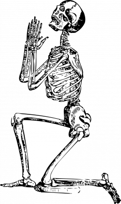 Clipart - skeleton praying