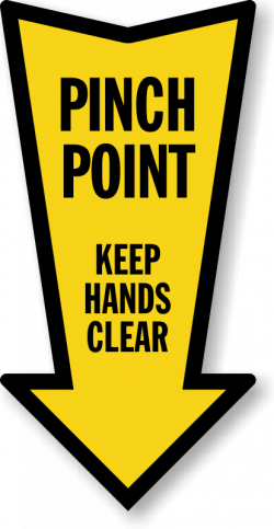 Pinch Point Arrow Safety Label, SKU: LB-4022