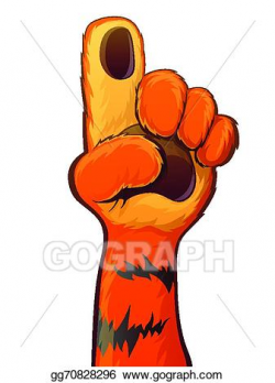 EPS Vector - Tiger raise hand. Stock Clipart Illustration ...