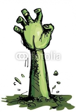 Vector: Cartoon of a green zombie hand | Zombie cartoon in ...