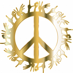 Clipart - Gold Love Hands Peace No Background