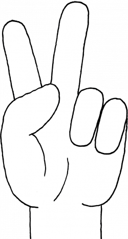 Cartoon Peace Sign Hand (68+)