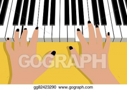 Vector Clipart - Hands playing piano. Vector Illustration ...