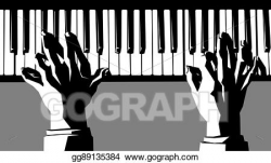 Vector Art - Hands playing the piano. Clipart Drawing ...