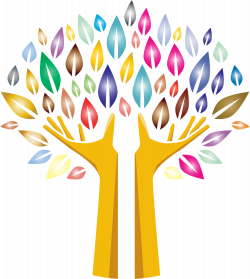 Clipart - Prismatic Hands Tree No Background