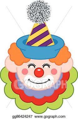 Vector Stock - Happy clown face. Clipart Illustration ...