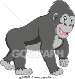 Vector Art - Happy gorilla cartoon. Clipart Drawing ...