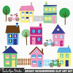 House Clip Art Neighborhood Clipart Town Clip Art ...