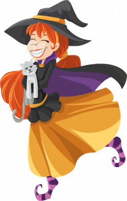 Clipart - Happy Cartoon Witch Isolated