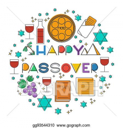 Vector Art - Happy passover. greeting card. EPS clipart ...