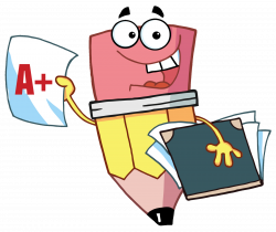 Student with pencil clipart