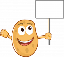 Clipart - Anthropomorphic Potato Holding Sign