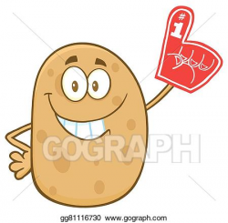 EPS Illustration - Happy potato cartoon character. Vector ...