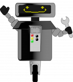 Clipart - Happy Robot with Wrench
