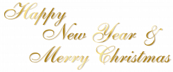 Gold Happy New Year and Merry Christmas PNG Text | Gallery ...