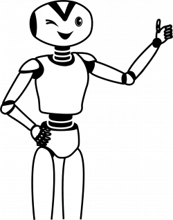 Clipart - Happy Thumbs Up Robot