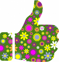Clipart - Retro Floral Thumbs Up