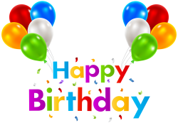 Happy Birthday with Balloons Transparent Clip Art | Gallery ...