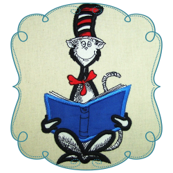 Dr Seuss Cat In The Hat Reading Book Applique