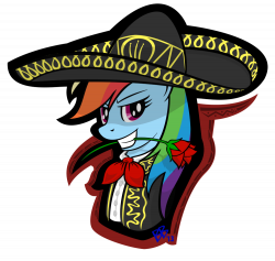632307 - artist:bravelyart, mariachi, rainbow dash, safe, solo ...