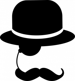 Elegant Man With One Eyeglass Mustache And Hat Svg Png Icon Free ...