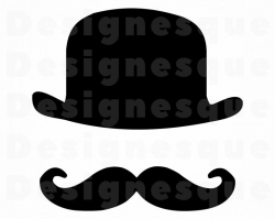 Hat and Mustache SVG, Hat Svg, Hat and Mustache Clipart, Hat and Mustache  Files for Cricut, Cut Files For Silhouette, Dxf, Png, Eps, Vector