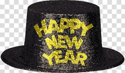 Happy New Year , black party hat with happy new year print ...