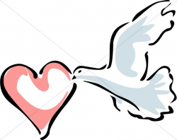 Dove Carrying a Heart | Dove Clipart