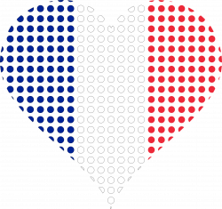 Clipart - Heart France Flag Circles Stroked