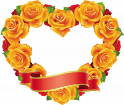 Yellow and Red Roses Heart Transparent Frame | Gallery Yopriceville ...
