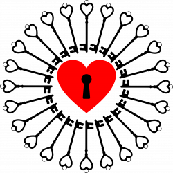 Clipart - Locked Heart And Keys