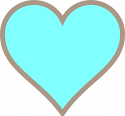 Think Line Turquoise And Brown Heart Clip Art at Clker.com - vector ...