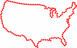 Clipart - Hearts United States Map