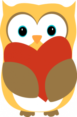 Owl with a Heart Clip Art - Owl with a Heart Image