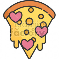 dripping heart pepperoni pizza . Royalty-free icon # 407566