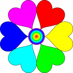 Clipart - Spectral Color heart flower
