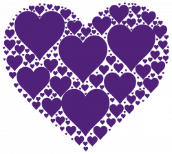 Clipart - Hearts In Heart - Purple