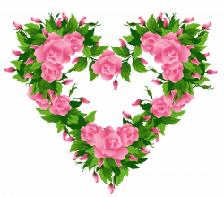 Pink Roses Heart Decor PNG Clipart Picture | baski | Pinterest ...