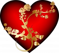Clipart - Golden Rose Heart