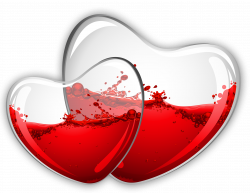 Glass Hearts with Red Wine PNG Clipart Picture | Gallery ...