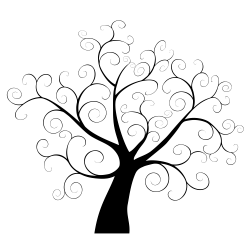 Tree Fingerprint Template Guestbook Clip art - 2017 black winter ...
