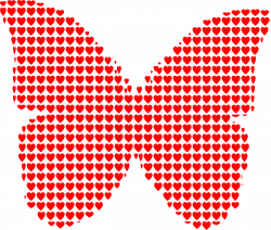 Clipart - Hearts Butterfly